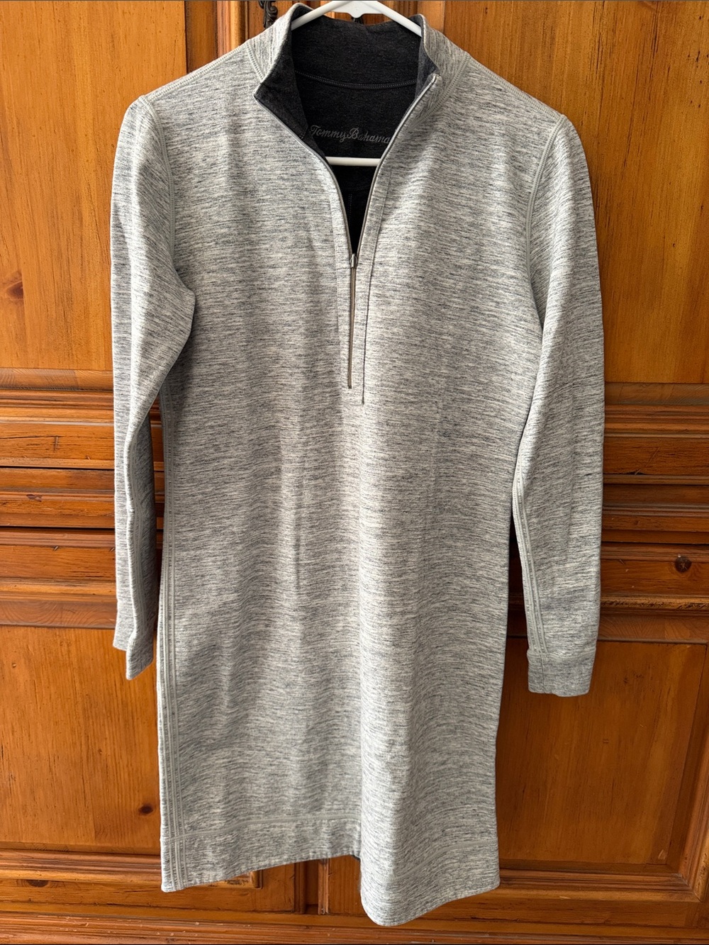 Tommy Bahama Gray Half-Zip Sweater Dress